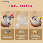 3 in 1 Cup Lid Cleaning Brush, 3 in 1 Multifunctional Cleaning Brush Portable - Image 2