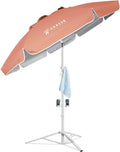 AMMSUN Shade Umbrella, Premium Portable Umbrella with Stand, 6.5ft Lightweight Free Standing Canopy for Sporting Games, Adjustable Instant Sun Protection and Easy to Carry, Peach Pink by AMMSUN