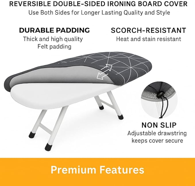 SAVUK 12 X 30 inch Smart Table Top Ironing Board Cover and Pad - Image 6