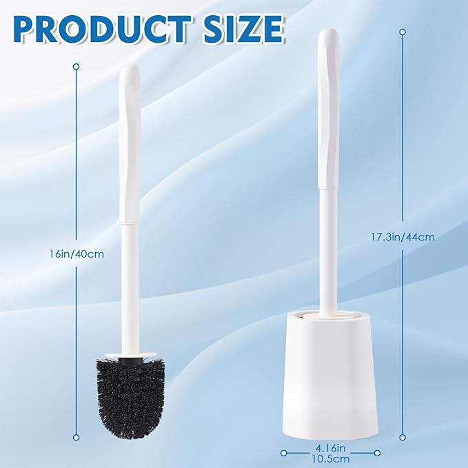 2 Pack Toilet Brush for Bathroom, Toilet Brush and Holder Set, Toilet Bowl Brush - Image 2