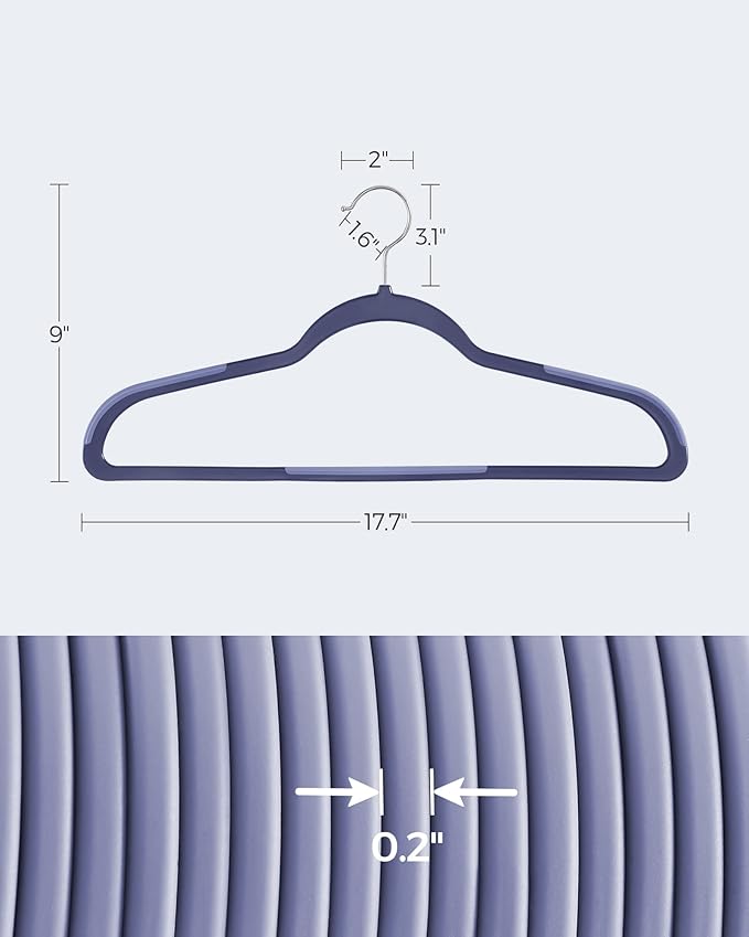 SONGMICS Clothes Hangers, Space-Saving, Dark Blue Ash and Light Blue Ash - Image 5