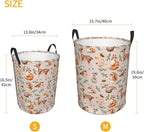 Forest Little Animal Laundry Hamper Bag, Deer Squirrel Hedgehog Fox Round - Image 4
