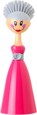 Vigar Dolls Dish Brush with Ergonomic Handle and Dress-Shaped Brush Holder by VIGAR
