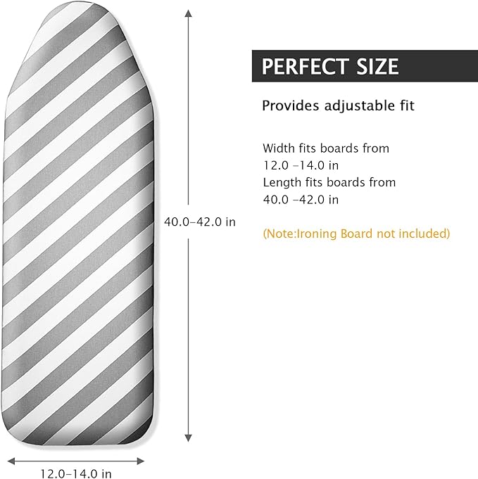 SheeChung Over The Door Ironing Board Cover 14x42 Inch, Thick Iron Covers - Image 2