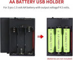 3 AA Battery Holder, 3 Pack Portable USB Battery Pack，4.5-5V USB Battery Pack - Image 4