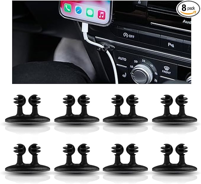 8PCS Car Cable Clips USB Cable Line Clip Holder by JOYCOURT