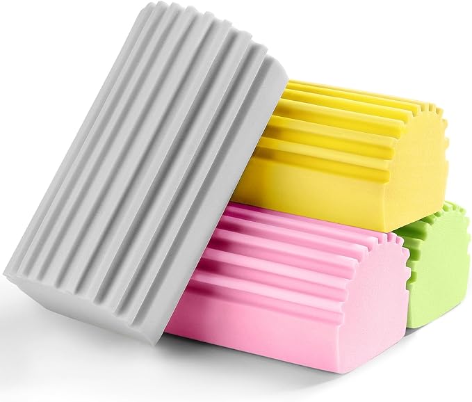 4-Pack Damp Clean Duster Sponge, Damp Dusting Sponge, Duster Baseboard Cleaner by Jeymei