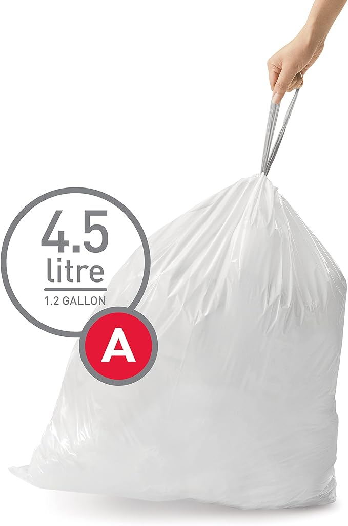 simplehuman Code A 90 Count, Dispenser Pack Custom Fit Liners, Drawstring Trash - Image 2