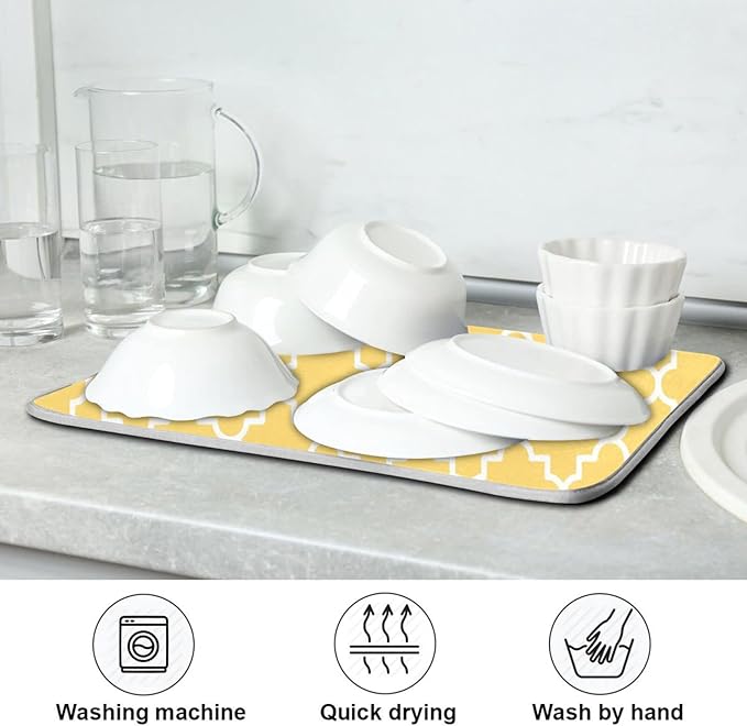 Super Absorbent Dish Drying Mat, Microfiber Fast-Drying Dish Mat, Kitchen Dish - Image 7