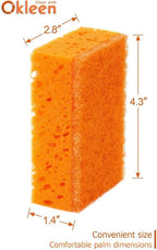 Orange Multi Use Scrub Sponge. Made in Europe. 18 Pack, 4.3x2.8x1.4 inches. - Image 5