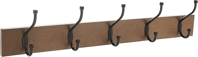 Amazon Basics Rectangular Farmhouse Wall-Mounted Coat Rack by AmazonBasics