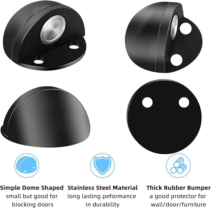 Magnetic Door Stoppers, No Drill Door Stops Magnetic Floor Mount Door Stopper - Image 3