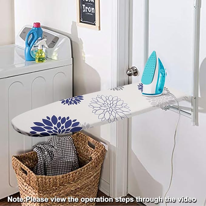 SheeChung 14x42 Inch Over-The-Door Ironing Board Cover and Pad, Cotton Cover - Image 3