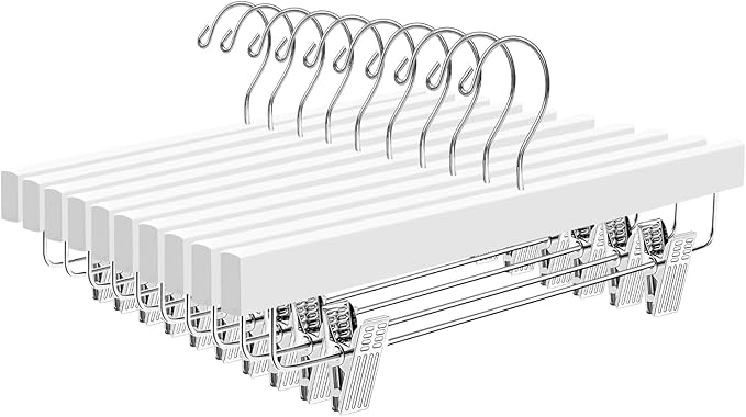 BAGAIL 10 Pack Wooden Pants Hangers by BAGAIL