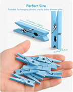 Clothes Pins Wooden Blue Colored Clothespins - Image 3
