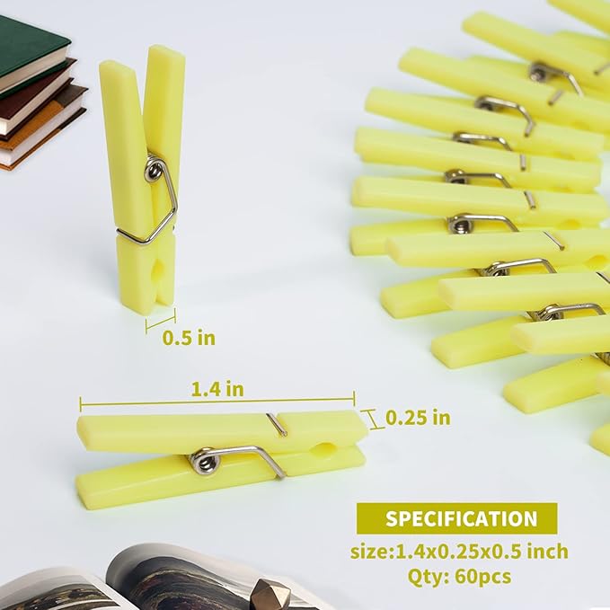 60PCS Baby Shower Clothespin Games Mini Clothes Pins 1.4 inch - Image 3