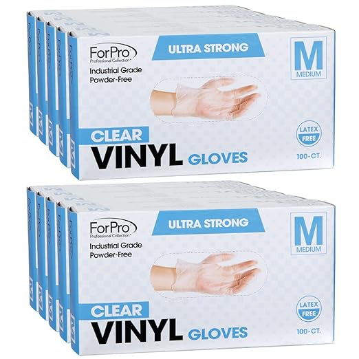ForPro Disposable Vinyl Gloves, Industrial Grade, Powder-Free, Latex-Free by ForProProfessionalCollection