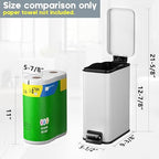 Slim Bathroom Trash Can with Lid Soft Close, 1.6 Gallon Stainless Steel Garbage - Image 3