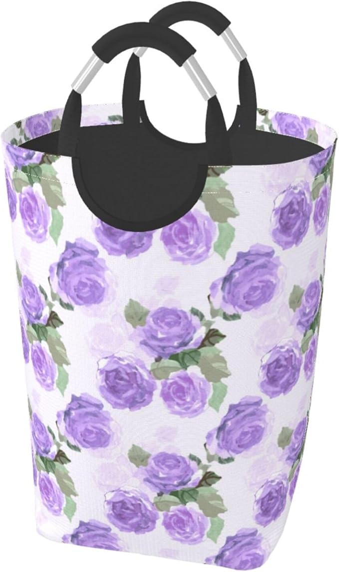 Floral Laundry Basket Flowers Foldable Laundry Hamper Vintage Collapsible by Unknown