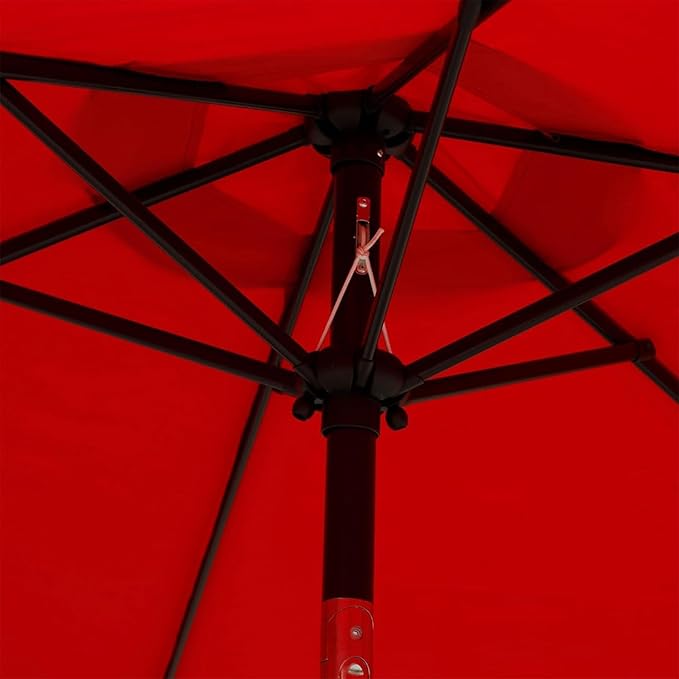 Blissun 7.5 ft Patio Umbrella, Yard Umbrella, Outdoor Market Umbrella with Push Button Tilt Crank (Red) - Image 3
