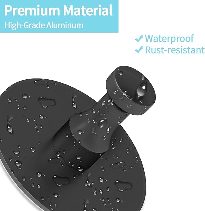 Adhesive Hooks for Walls No Damage 4 PCS, Heavy Duty Aluminum Strong Adhesive - Image 2