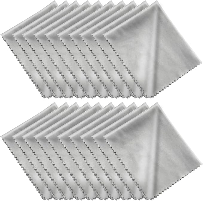 Microfiber Cleaning Cloths 20 Pack in Individual Vinyl Pouch, CKANDAY Glasses by CKANDAY