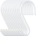12 Pack 4-1/2 Inch White S Hooks by HiGift