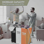 150L Laundry Cloth Hamper Sorter Basket Bin Foldable 3 Sections - Image 4