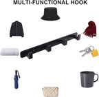 Coat Rack, Heavy Duty Stainless Steel 4 Tri Coat Hook Hanger, Wall Mounted - Image 4