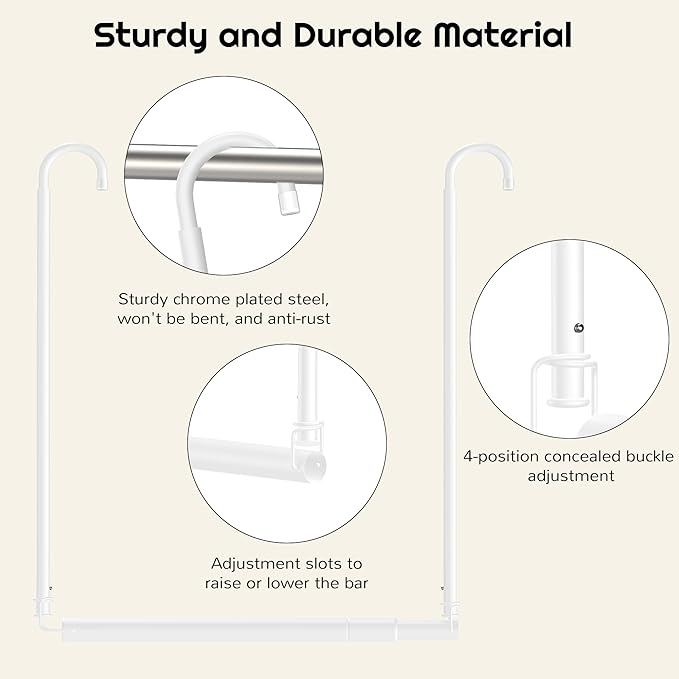 Hanging Closet Rod Adjustable Width Height Closet Rod - Image 4