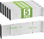 5 Pack Drawer Dividers 3.2" High Slim Organizers Expandable 10.8-17.9" by Unknown