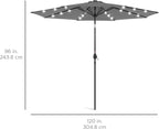 Best Choice Products 10ft Solar Polyester LED Lighted Patio Umbrella w/Tilt Adjustment and UV-Resistant Fabric - Image 7