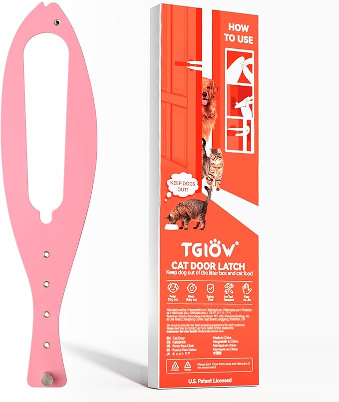 TGIOW Cat Door Latch, Cat Door Stopper to Keep Dog Out of Litter Box and Food by TGIOW