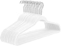 MIZGI White Velvet Hangers 60 Pack, Premium Chrome Clothes Hangers Non-Slip by MIZGI