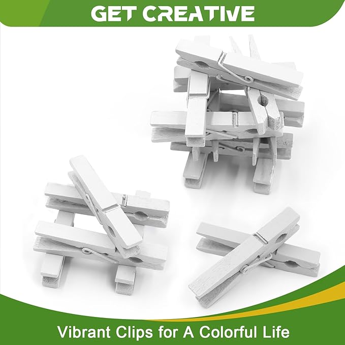 100 Pack Clothes Pins Wooden, Clothing Pins Clips - Image 5