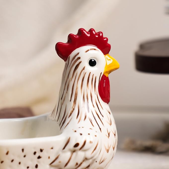 Ceramic Retro White Rooster Shape Sponge Holder - Image 8