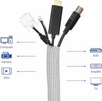 JOTO 1 Pack Cable Management Sleeve, 10 Feet Cord Organizer System - Image 6
