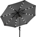 Best Choice Products 10ft Solar Polyester LED Lighted Patio Umbrella w/Tilt Adjustment and UV-Resistant Fabric by BestChoiceProducts