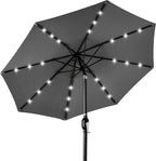 Best Choice Products 10ft Solar Polyester LED Lighted Patio Umbrella w/Tilt Adjustment and UV-Resistant Fabric by BestChoiceProducts