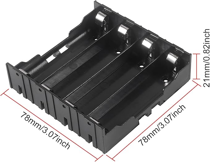 18650 Battery Case Holder 4 Slots X 3.7V 18650 Battery Storage Box, in Parallel - Image 3