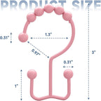 Titanker Shower Curtain Hooks Rings, Rust-Resistant Metal Double Glide Shower - Image 6