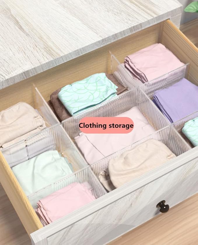 8pcs DIY Plastic Drawer Organizer Adjustable Drawer Dividers - Image 7