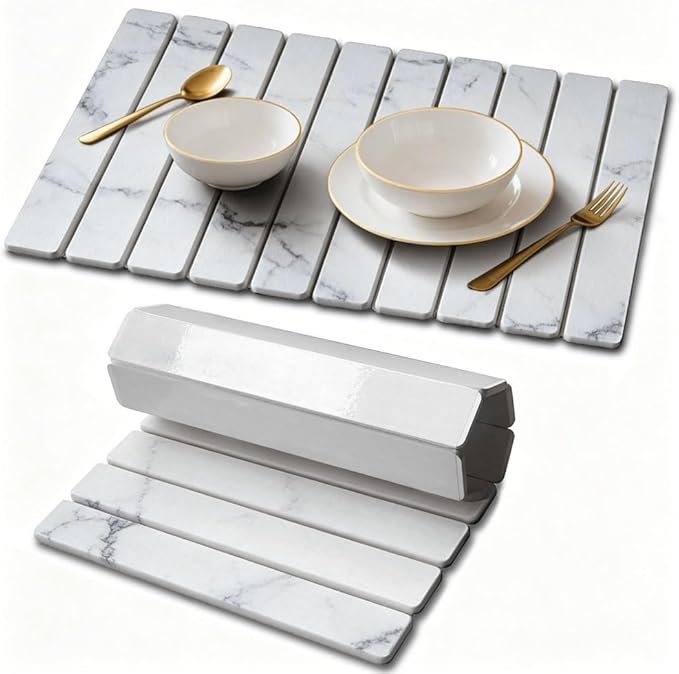 Stone Drying Mat for Kitchen Counter, Quick Diatomaceous Earth Mats for Dishes by Unknown
