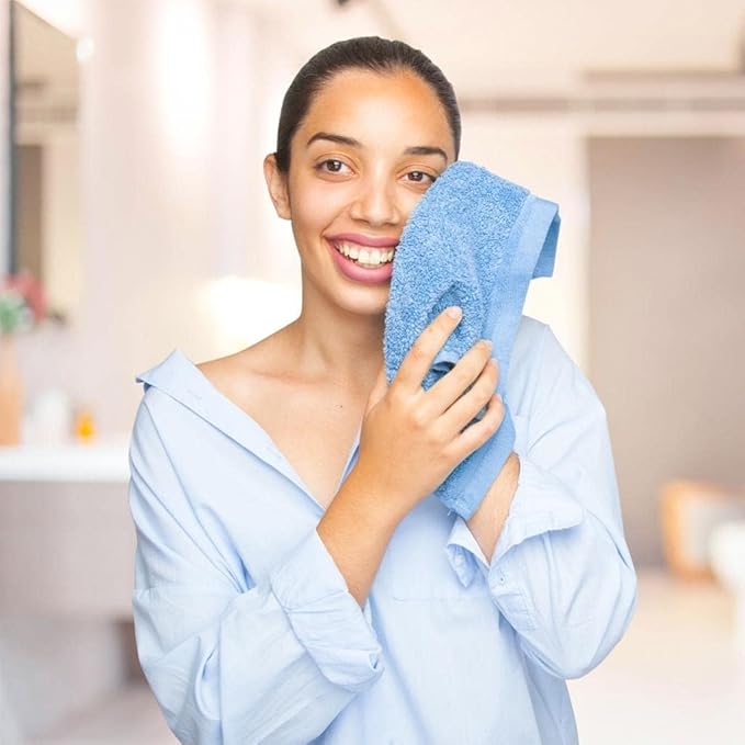 100% Cotton Washcloth Set – Soft, Absorbent Face Towels - Image 3