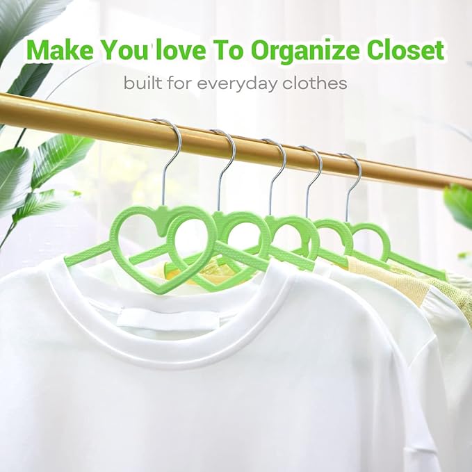 Plastic Hanger 20 Pack, Space Saving, Heart-Shaped, 360° Swivel Hook - Image 4