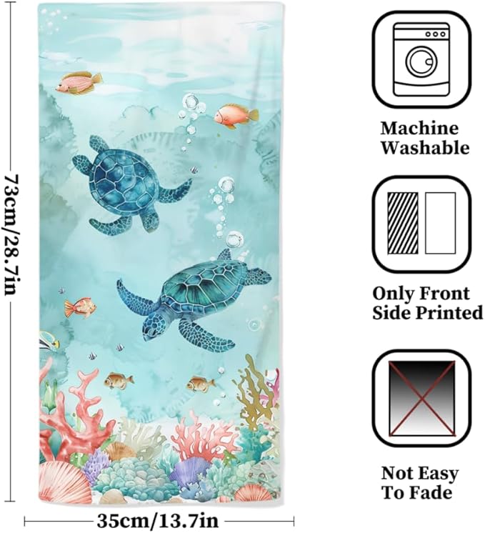 Sea Turtle Hand Towels Set of 2 - Image 2