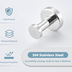 APLusee Bathroom Towel Hook Polished Chrome, SUS 304 Stainless Steel Robe Coat - Image 5