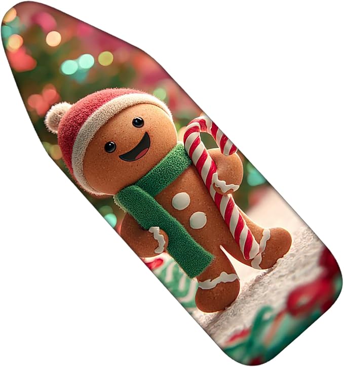 Nuxovilar Ironing Board Covers Winter Gingerbread Man Pattern Polyester 15x54 by Nuxovilar