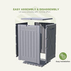 Patiowell 48-Gallon Resin Package Delivery Box for Outside, Waterproof Storage Deck Box with Lockable Secure (Grey) - Image 7