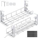 Under Desk Cable Management Tray, 31.5'' No Drill Heavy Duty Steel Cable Tray by REFLYING